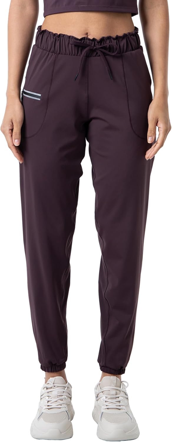 Haowind Joggers for Women with Pockets Elastic Waist Workout Sport Gym Pants Comfy Lounge Yoga Running Pants