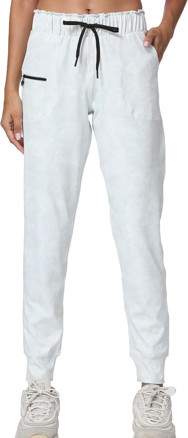 Haowind Joggers for Women with Pockets Elastic Waist Workout Sport Gym Pants Comfy Lounge Yoga Running Pants
