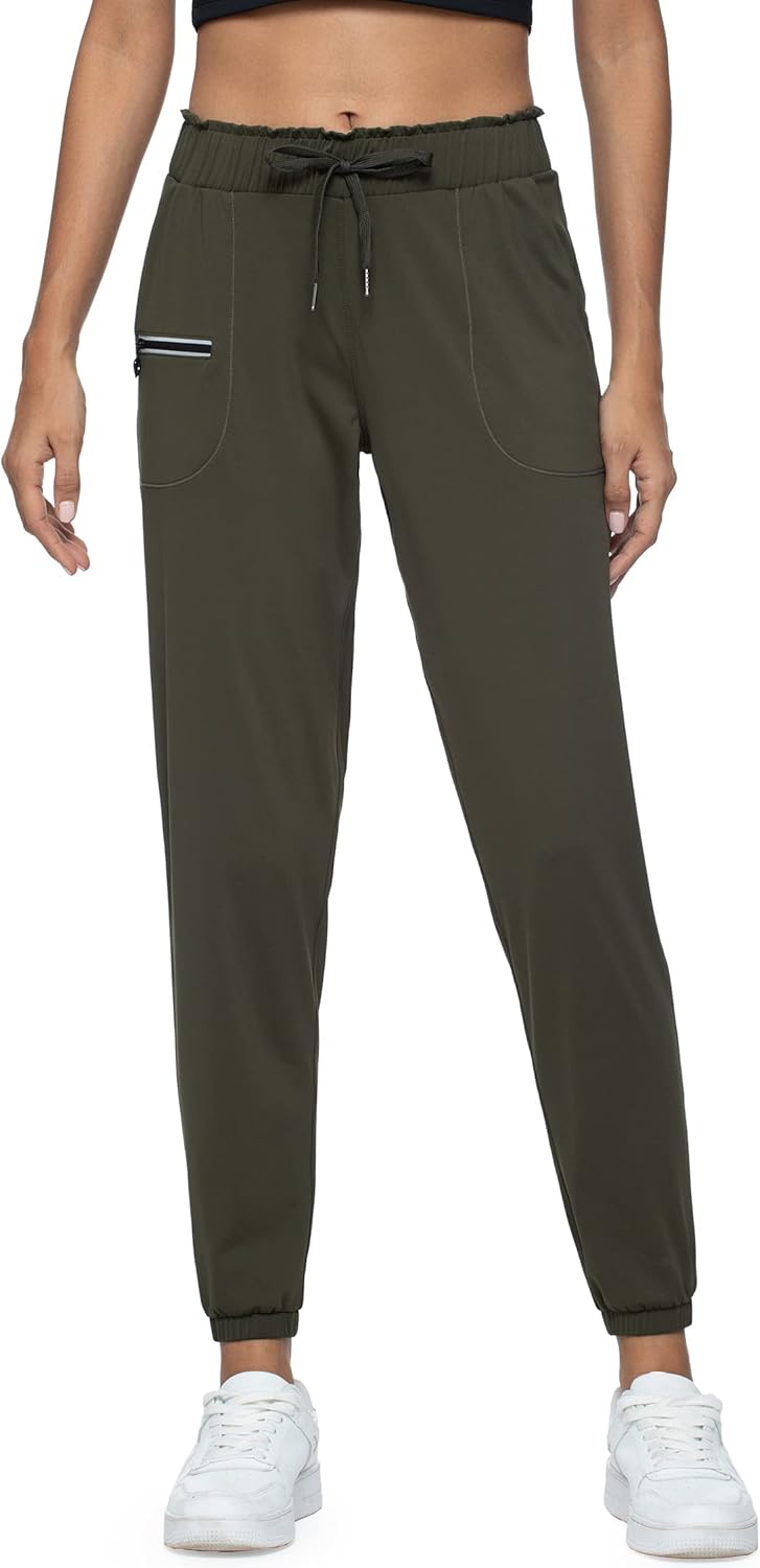 Haowind Joggers for Women with Pockets Elastic Waist Workout Sport Gym Pants Comfy Lounge Yoga Running Pants
