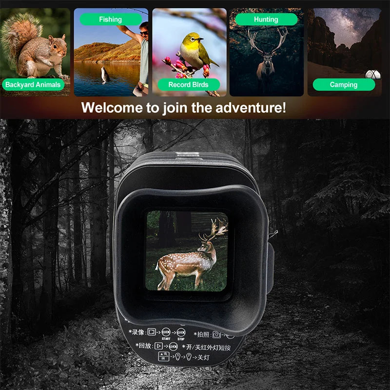 1080P Digital Infrared Night Vision Monoculars NVG Portable Full Dark Outdoor Camping Hunting