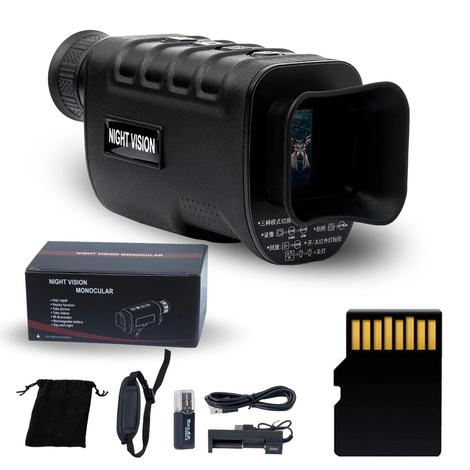 1080P Digital Infrared Night Vision Monoculars NVG Portable Full Dark Outdoor Camping Hunting