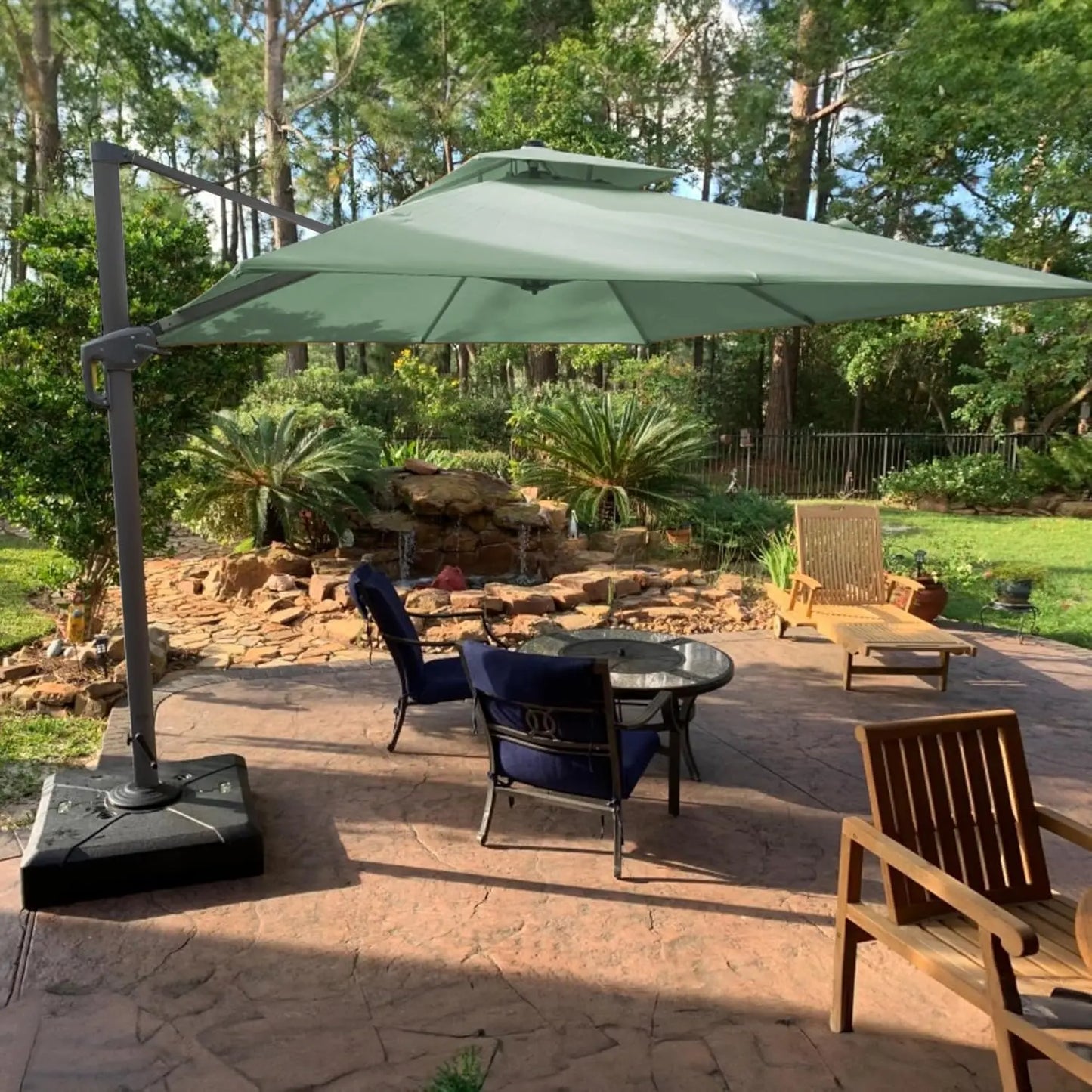 12 FT Cantilever Umbrella Outdoor Patio Umbrella, Large Offset Square Umbrella, Windproof Heavy Duty Hanging Outside
